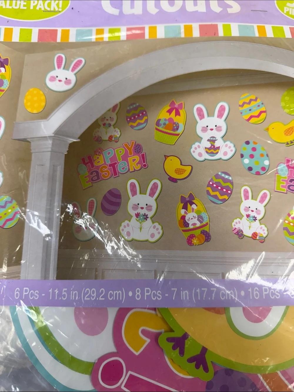 Amscan Easter Cutouts Pack - Purple, Yellow, Pink, Green super cute festive 60 p